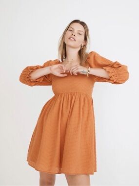 madewell high neck mini dress Dot High Neck Linen Blend Minidress (Women)
